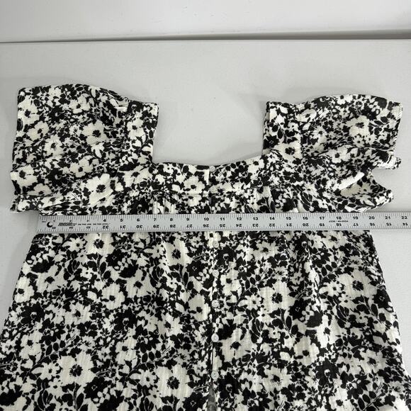 Rails Magnolia Cameo Floral Top Womens Small Black Button Front Gauze Shirt Boho - Picture 7 of 11